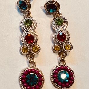 Costume long drop earrings